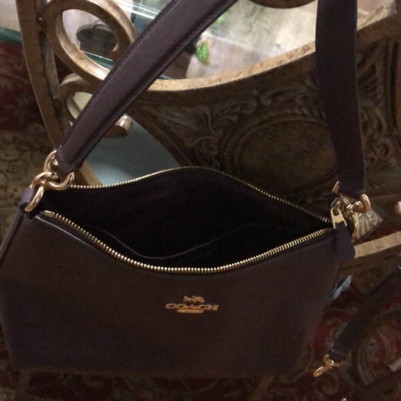 Coach Black Leather Handbag Classic Structured Design - Picture 7 of 10